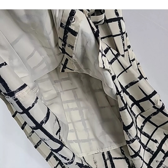 NEW Polagram Women's Cream Black Pearl Snap Boho Maxi Dress Tie Waist Sz XL NWT - Picture 7 of 9